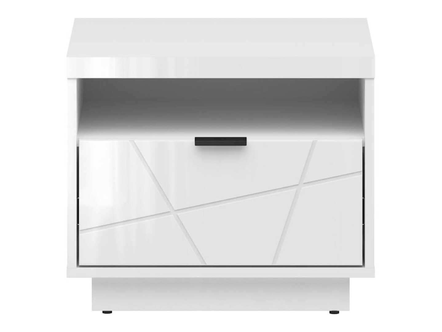 Bedside table Fivale 115 (Glossy white + White)