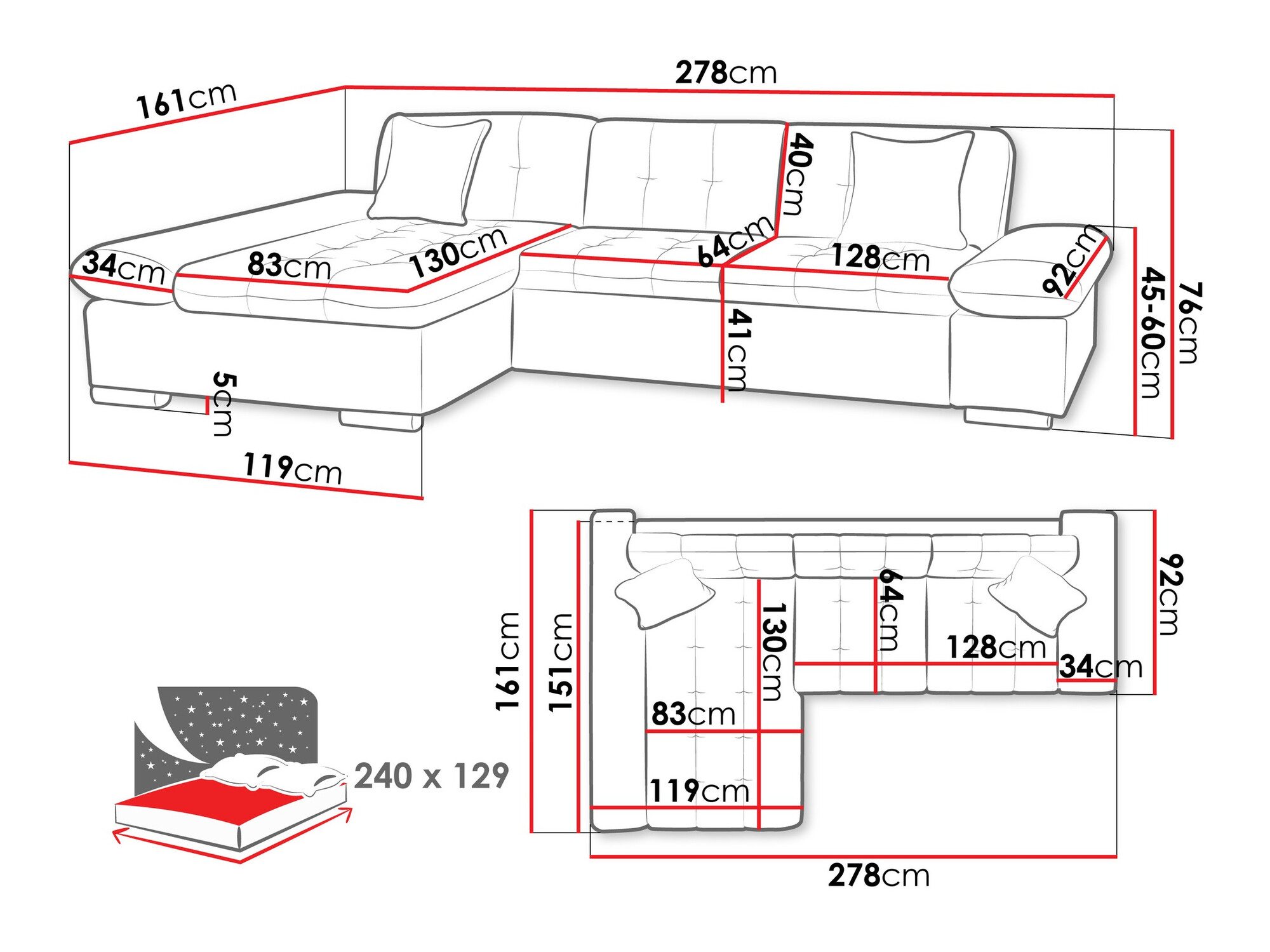 Corner sofa Comfivo Sanitas II (Horton 204.01)