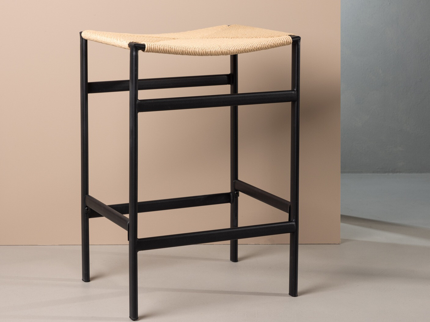 Counter stool Dallas 4564 (Black + Light brown)
