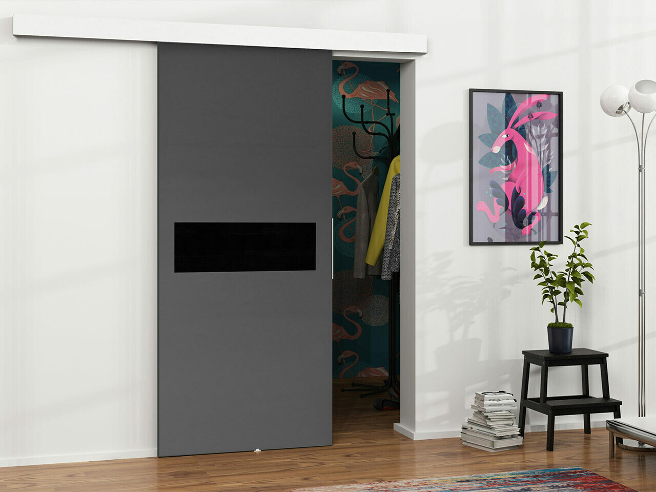 Sliding door Dover 134 (Anthracite + Black)
