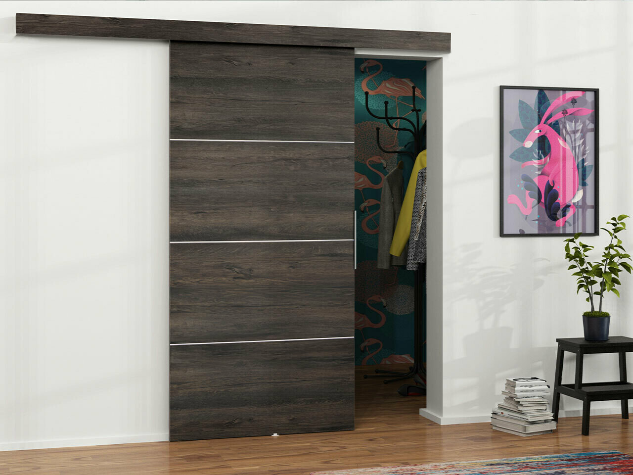 Sliding door Dover 144 (Dark ash)