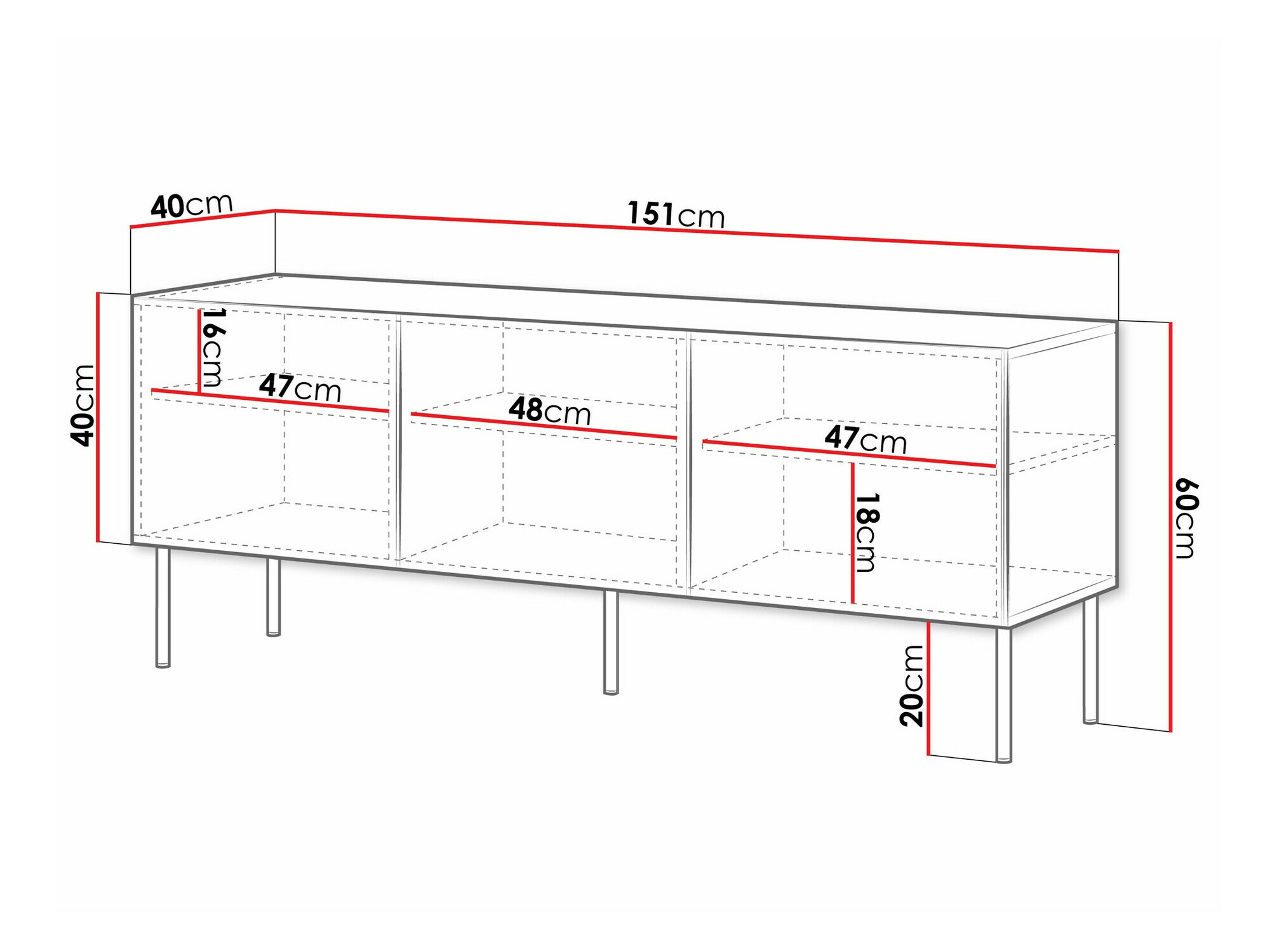 TV stand Celra (Black)