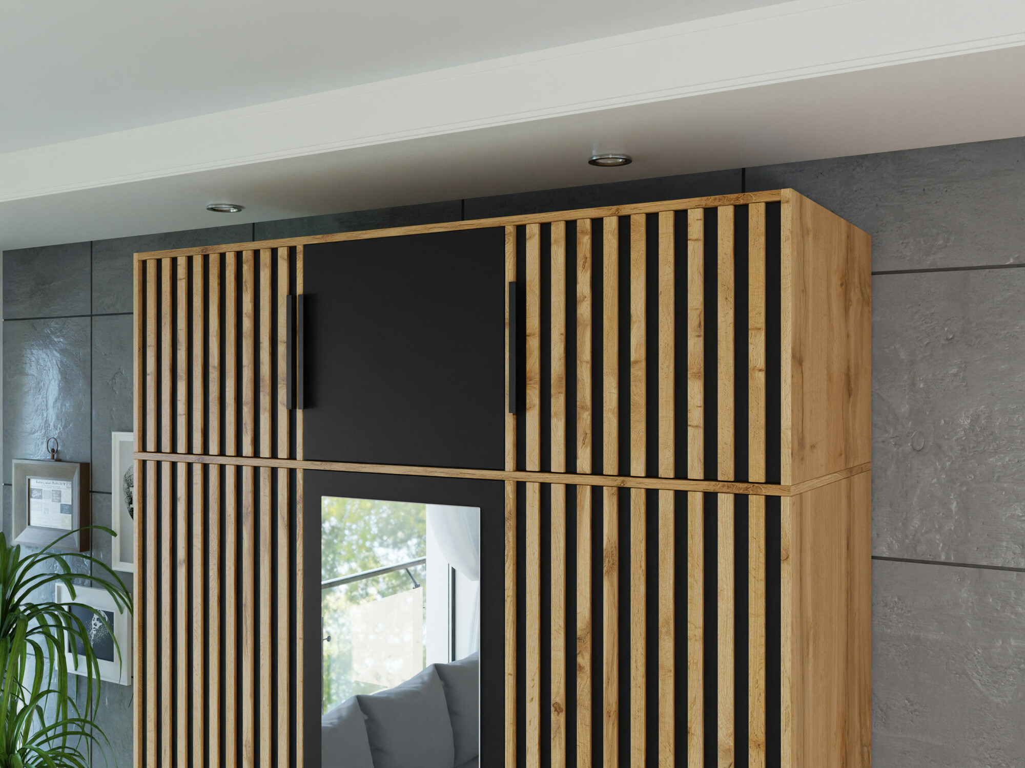 Sideboard Collis I (Wotan Oak + Black)