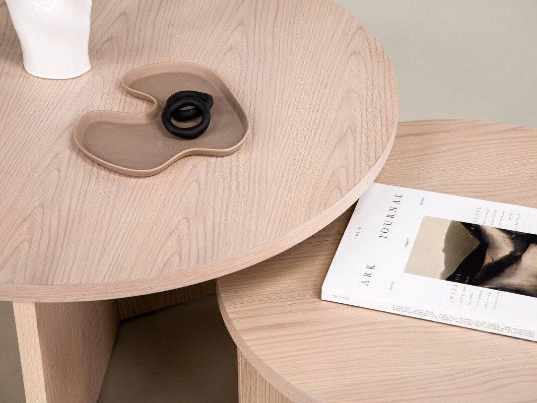 Nest of coffee tables Dallas 4475 (Light wood)
