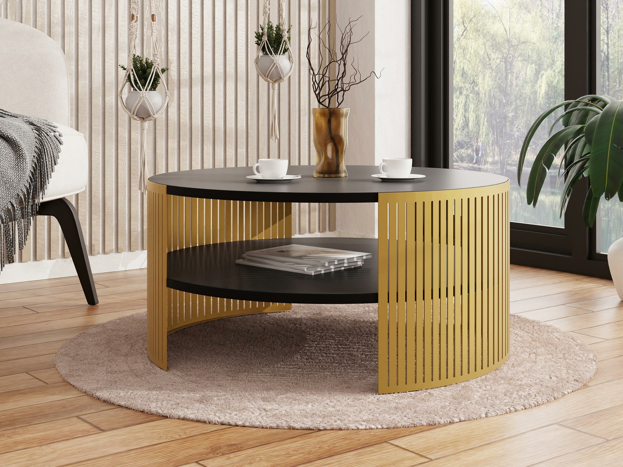 Coffee table Civer I (Golden + Black)