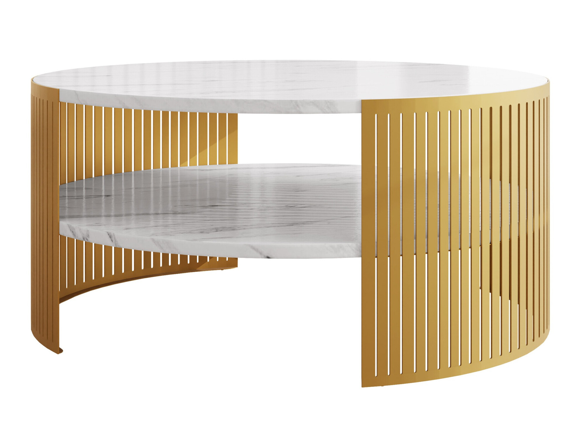 Coffee table Civer I (Golden + White marble)