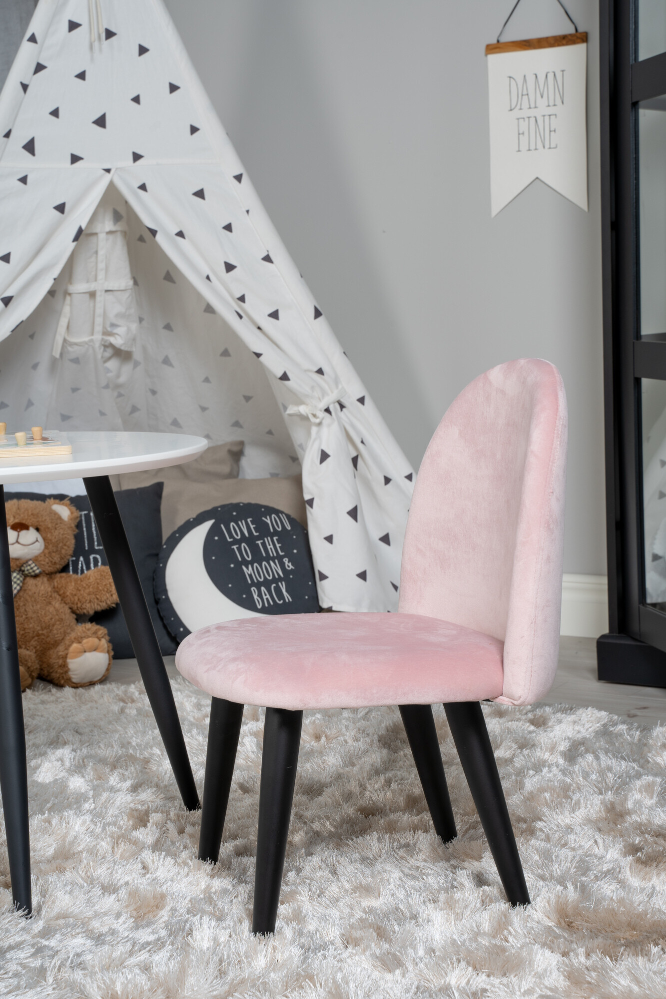 Children's chair Dallas 165 (Pink + Black)