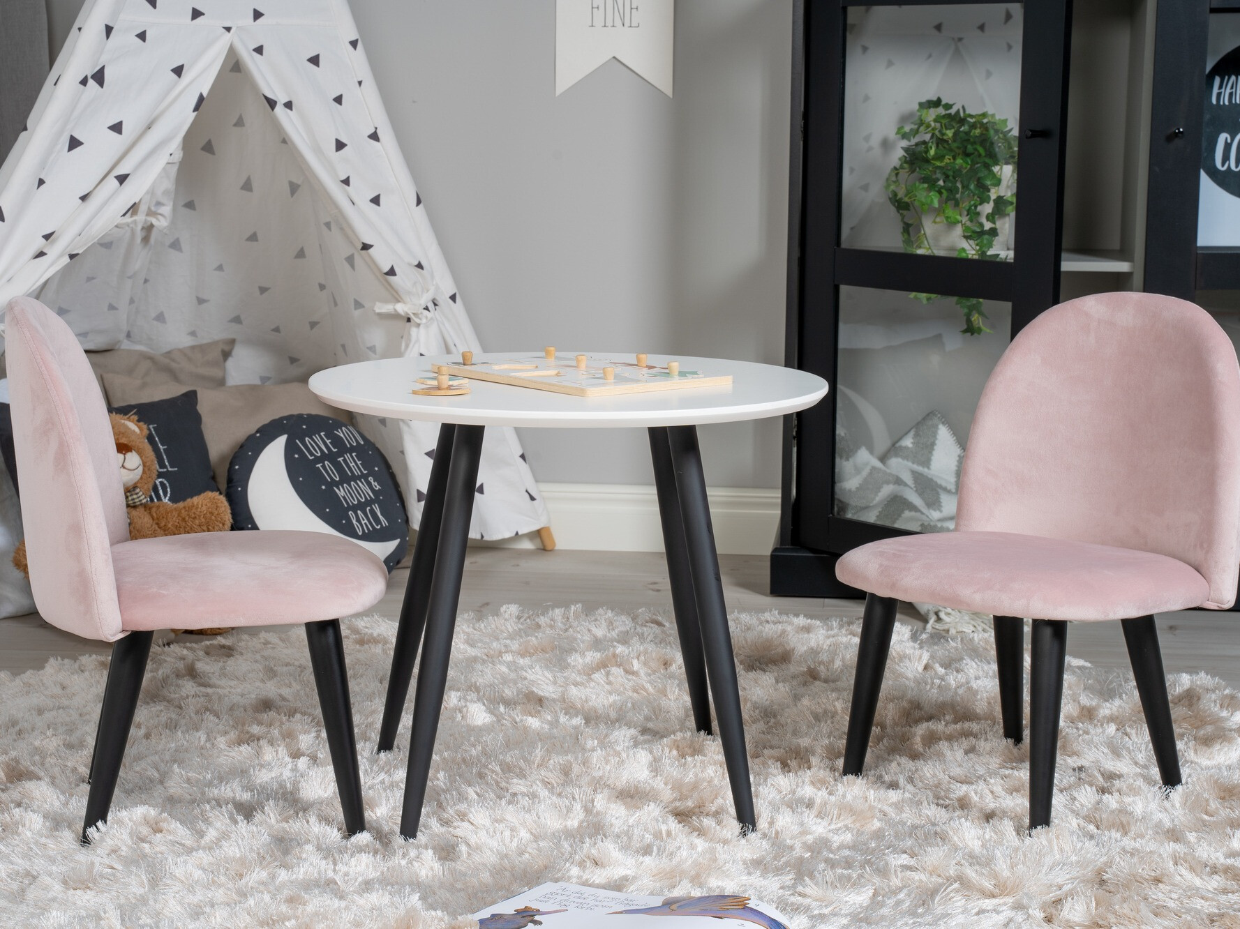 Children's chair Dallas 165 (Pink + Black)