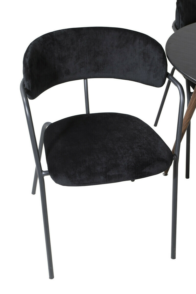 Dining set Dallas 285 (Black + Nut)