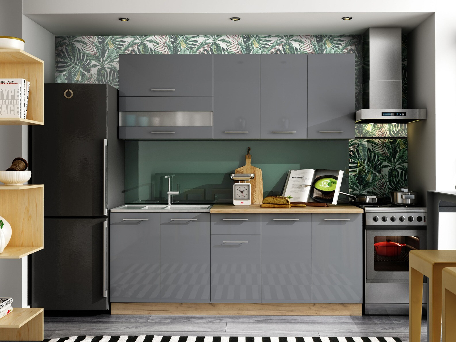 Modular wall cabinet Tiffa Grey 111
