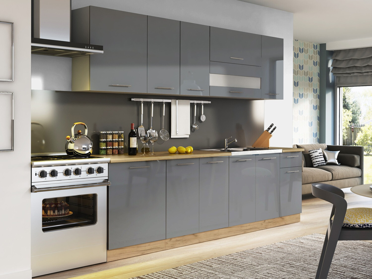Modular wall cabinet Tiffa Grey 112