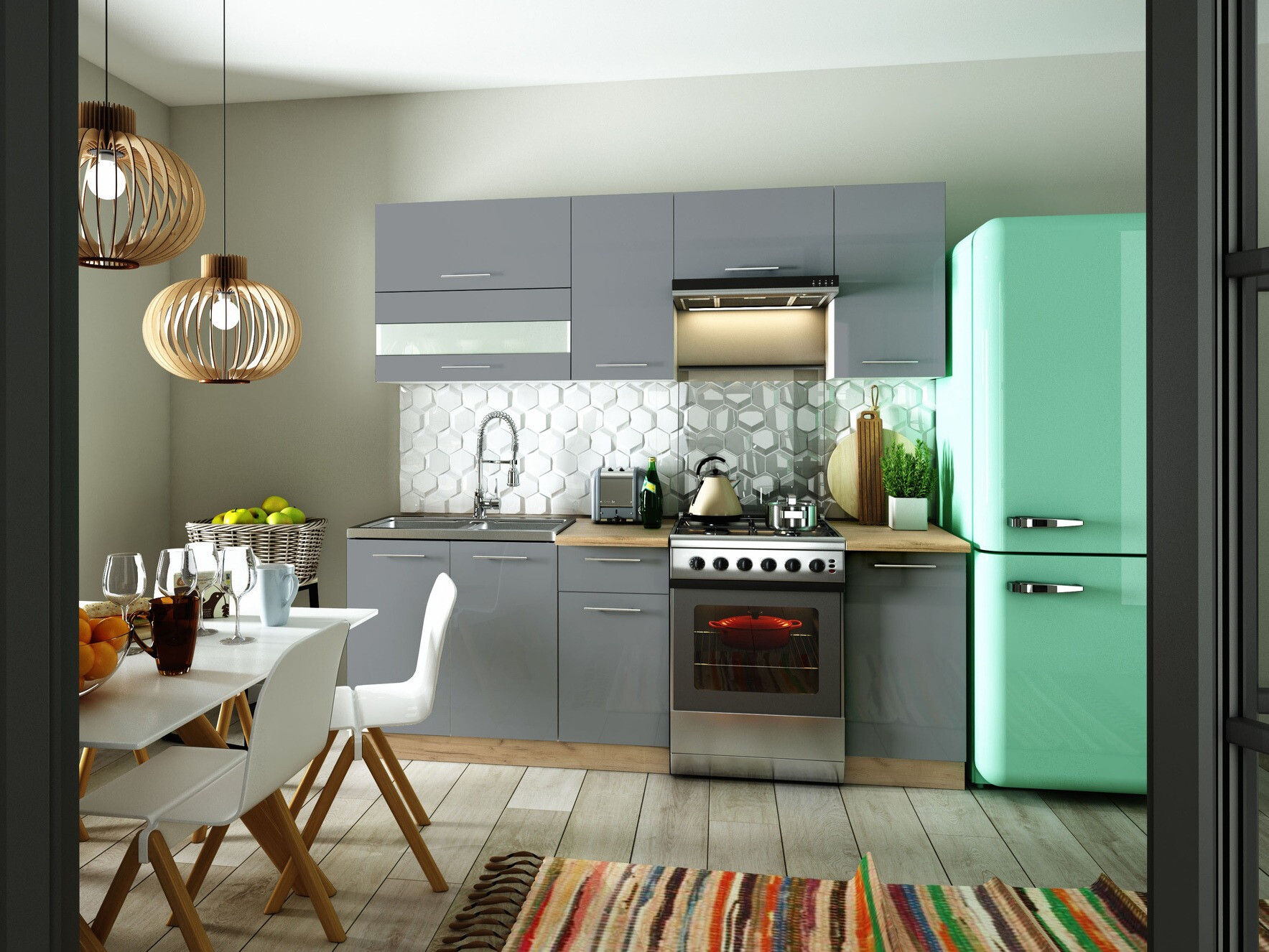 Modular wall cabinet Tiffa Grey 114