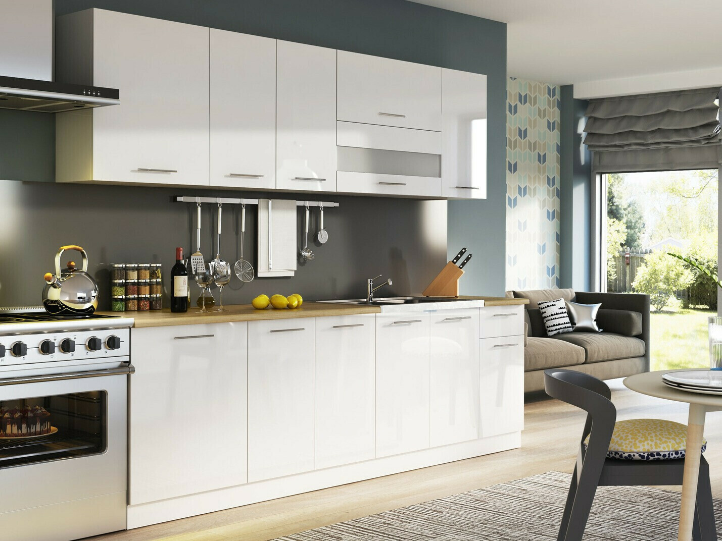 Modular wall cabinet Tiffa White 124