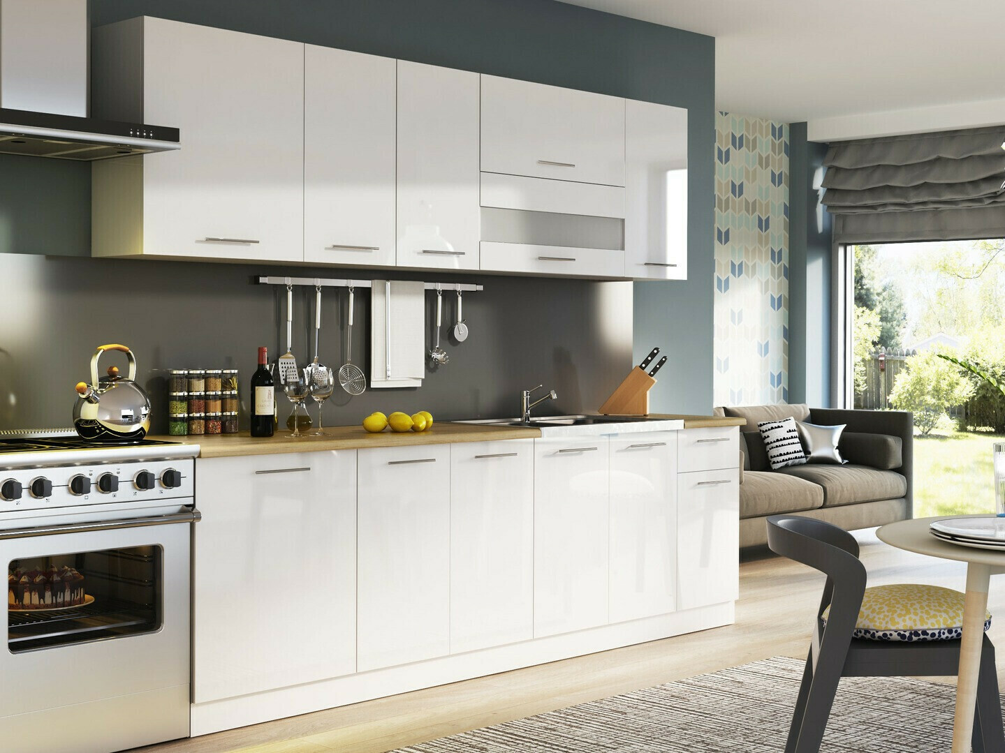 Modular wall cabinet Tiffa White 125