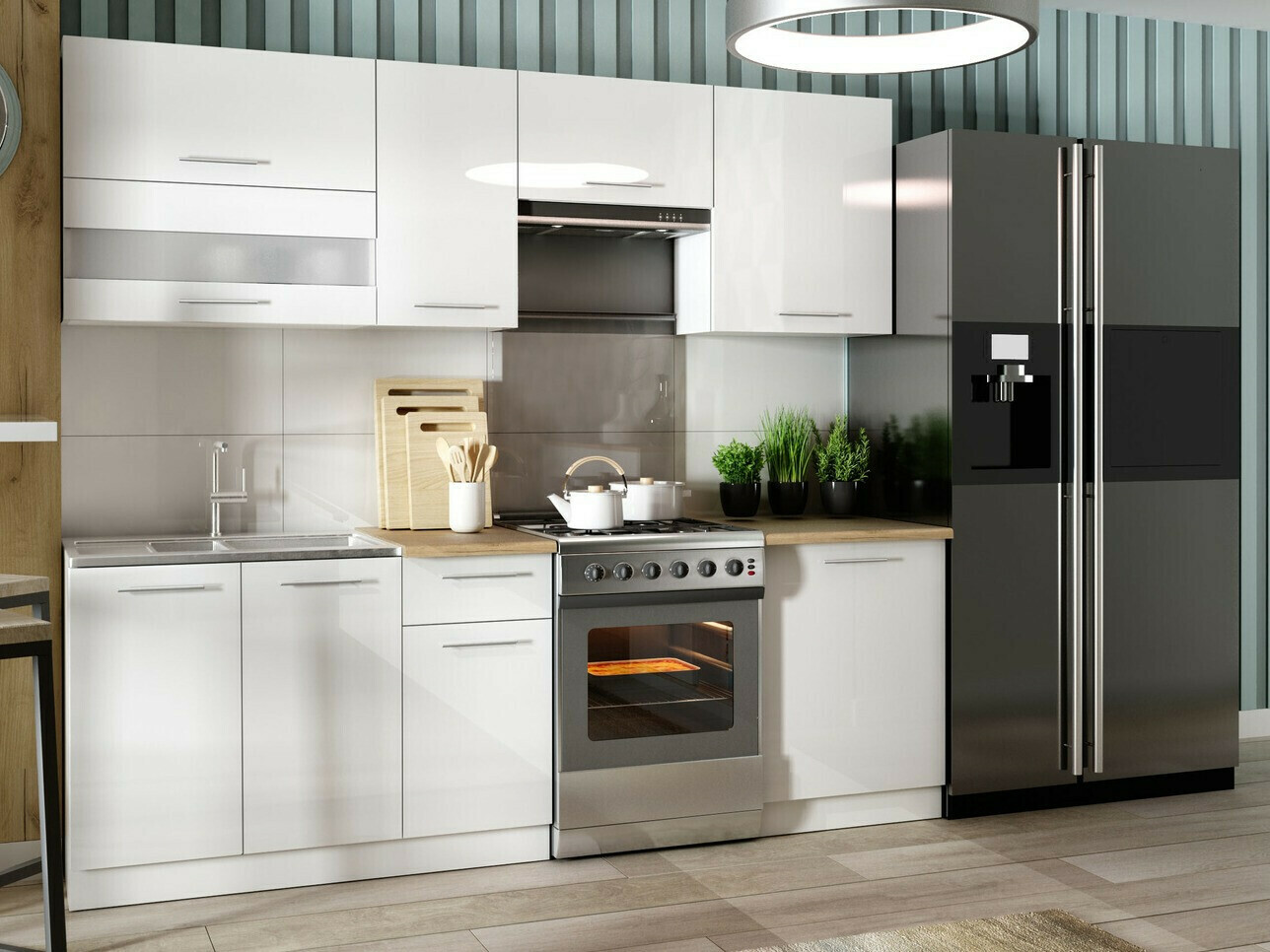 Modular wall cabinet Tiffa White 128