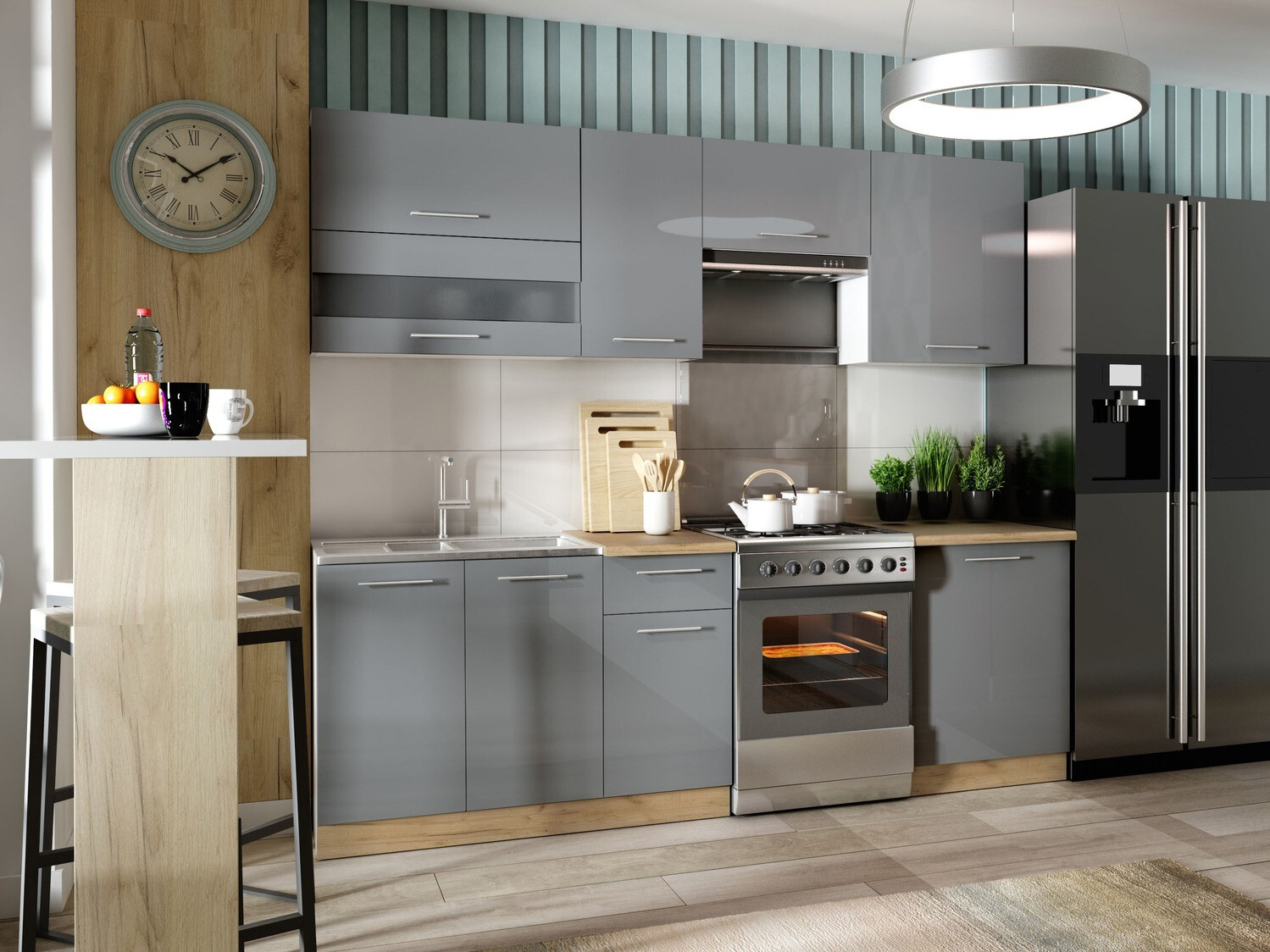 Modular wall cabinet Tiffa Grey 116
