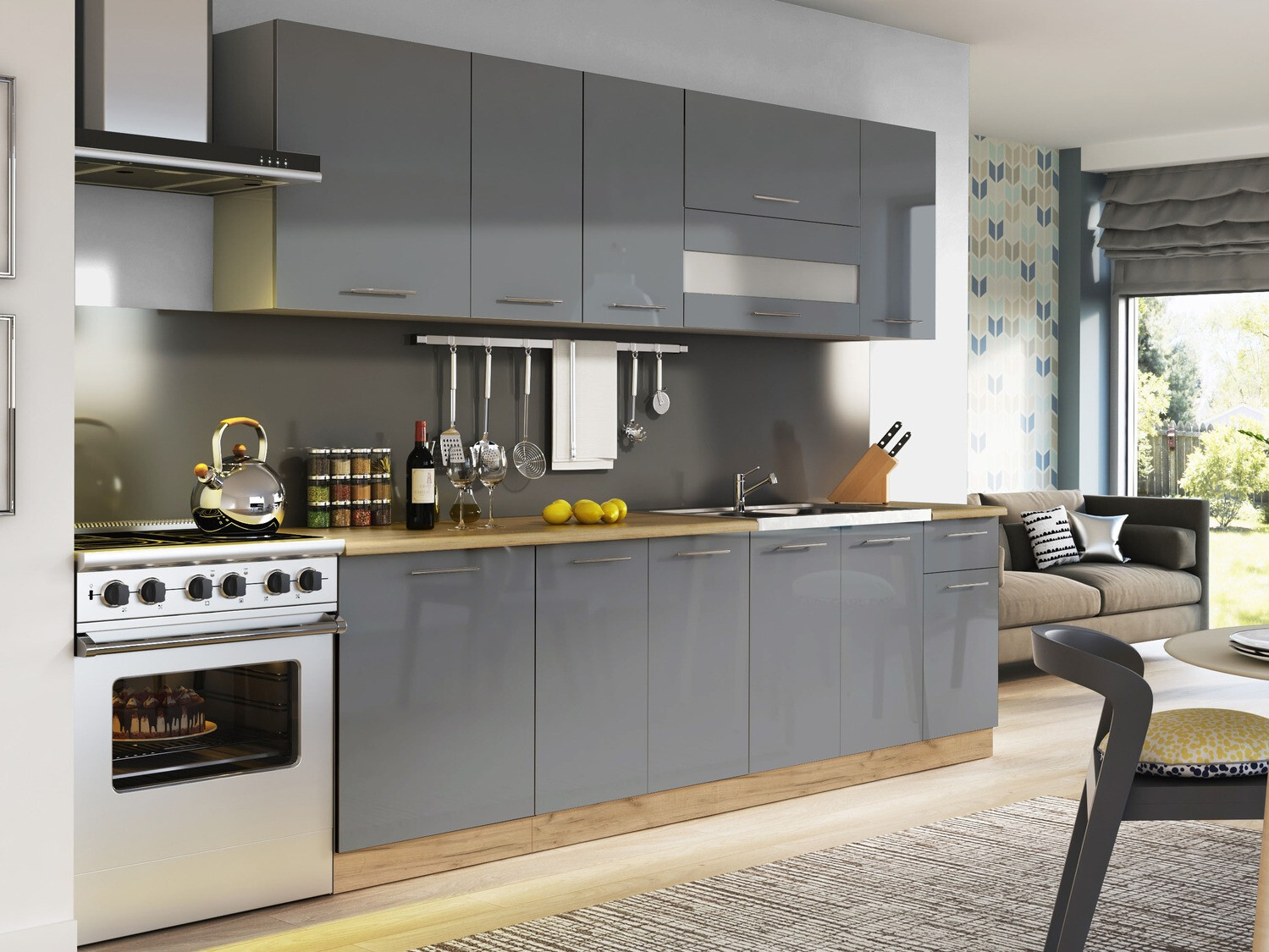 Dishwasher door Tiffa Grey 124