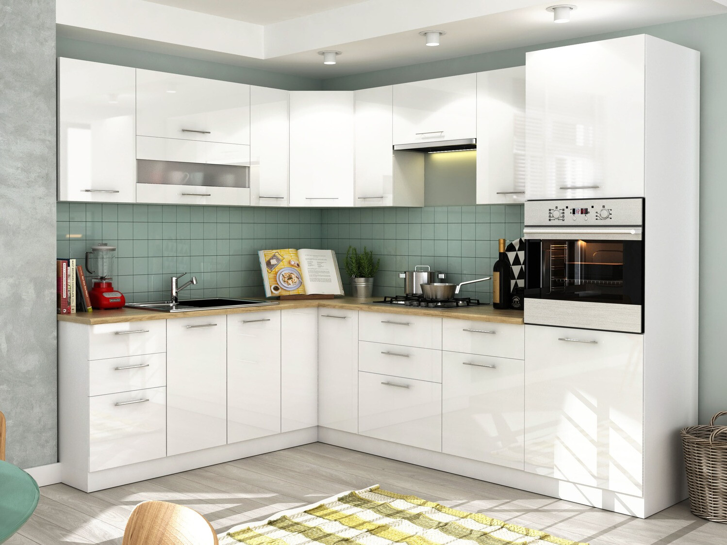 Modular cabinet for built-in appliances Tiffa White 135