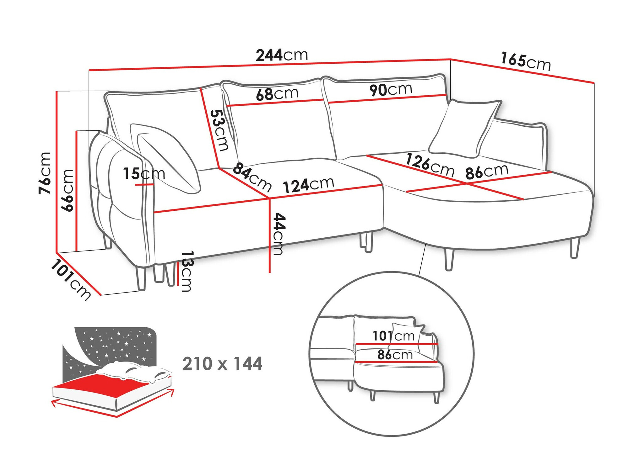 Corner sofa TrendyNest Ocelis (Onega 02)