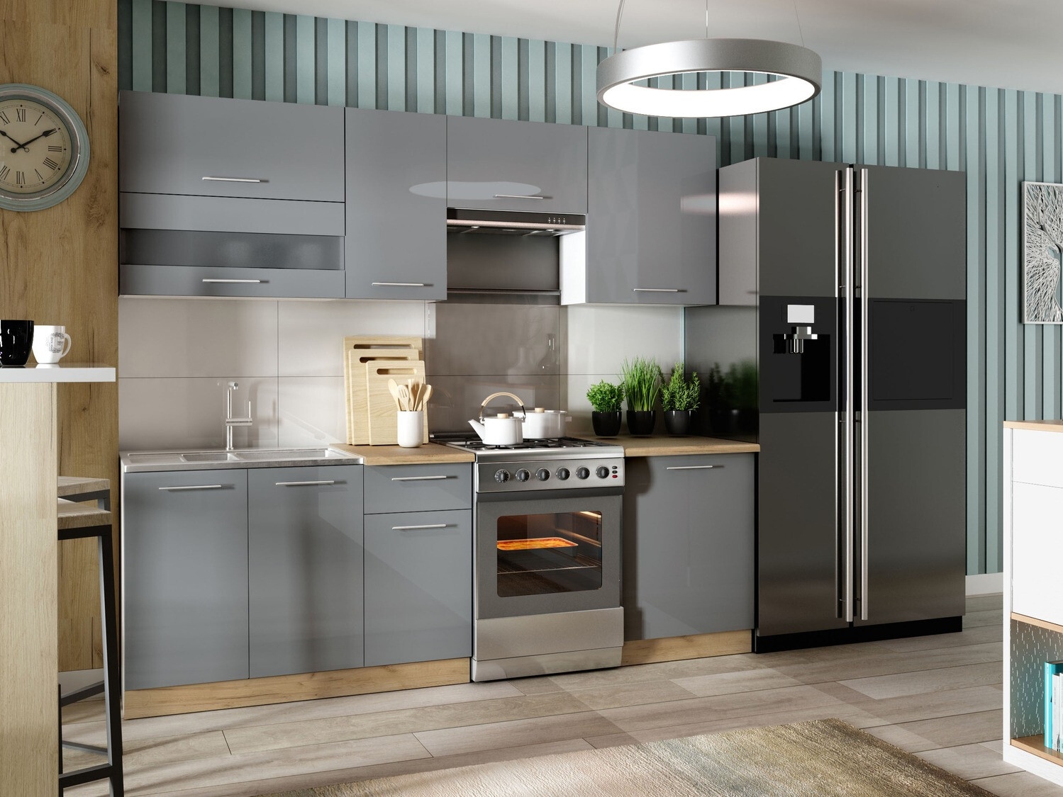 Modular cabinet with doors Tiffa Grey 137