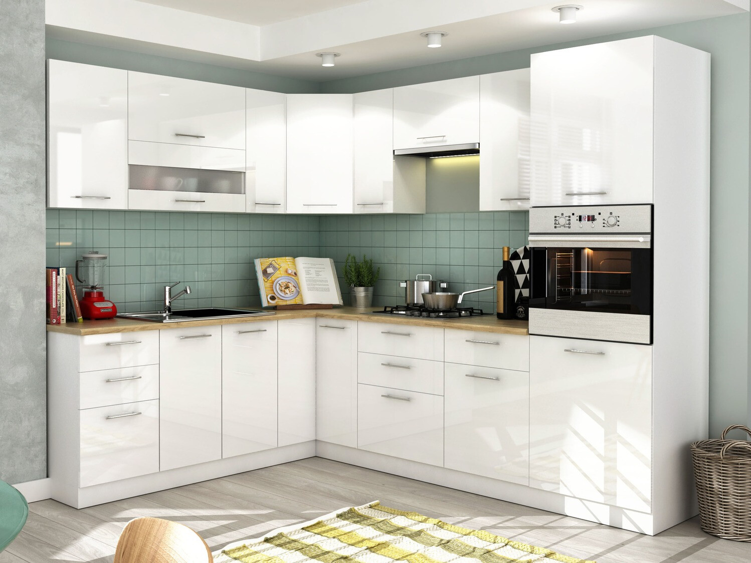 Modular cabinet with doors Tiffa White 139