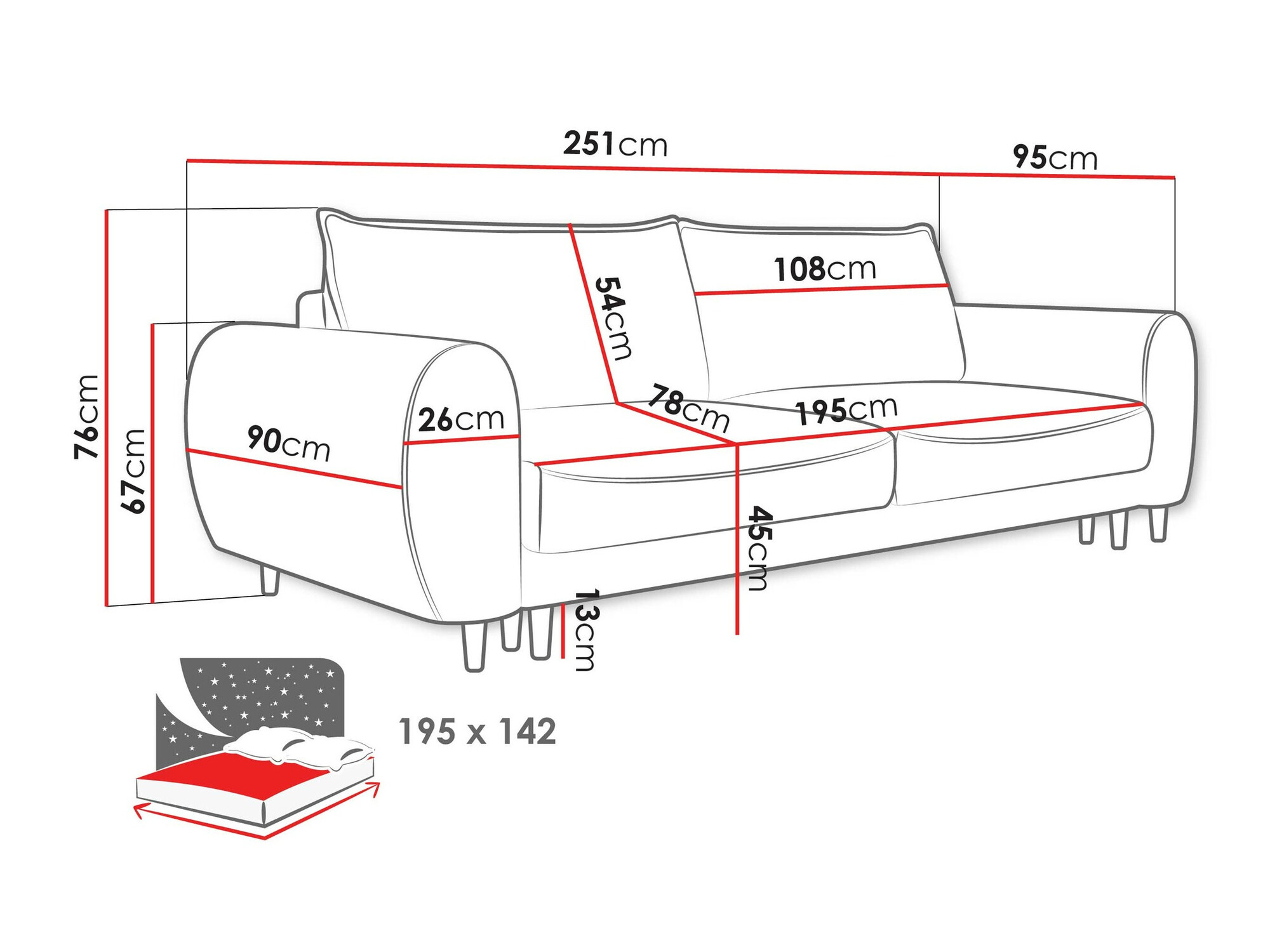 Sofa bed TrendyNest Cervalis (Onega 15)