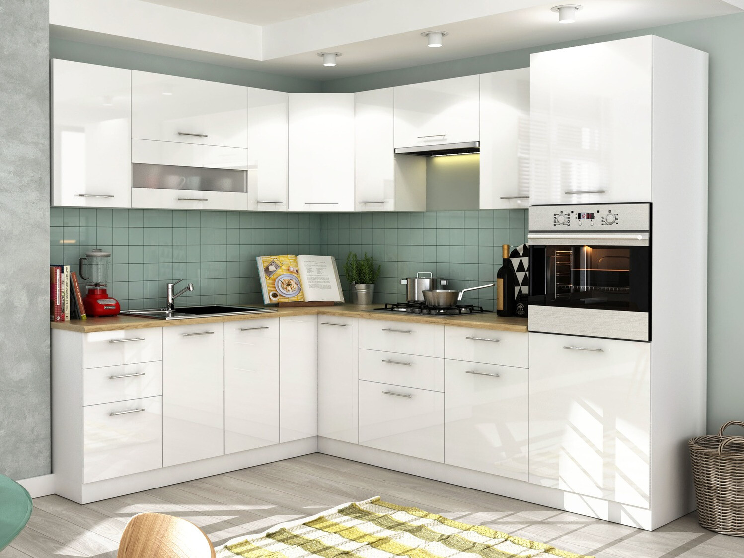 Modular sink cabinet with doors Tiffa White 138