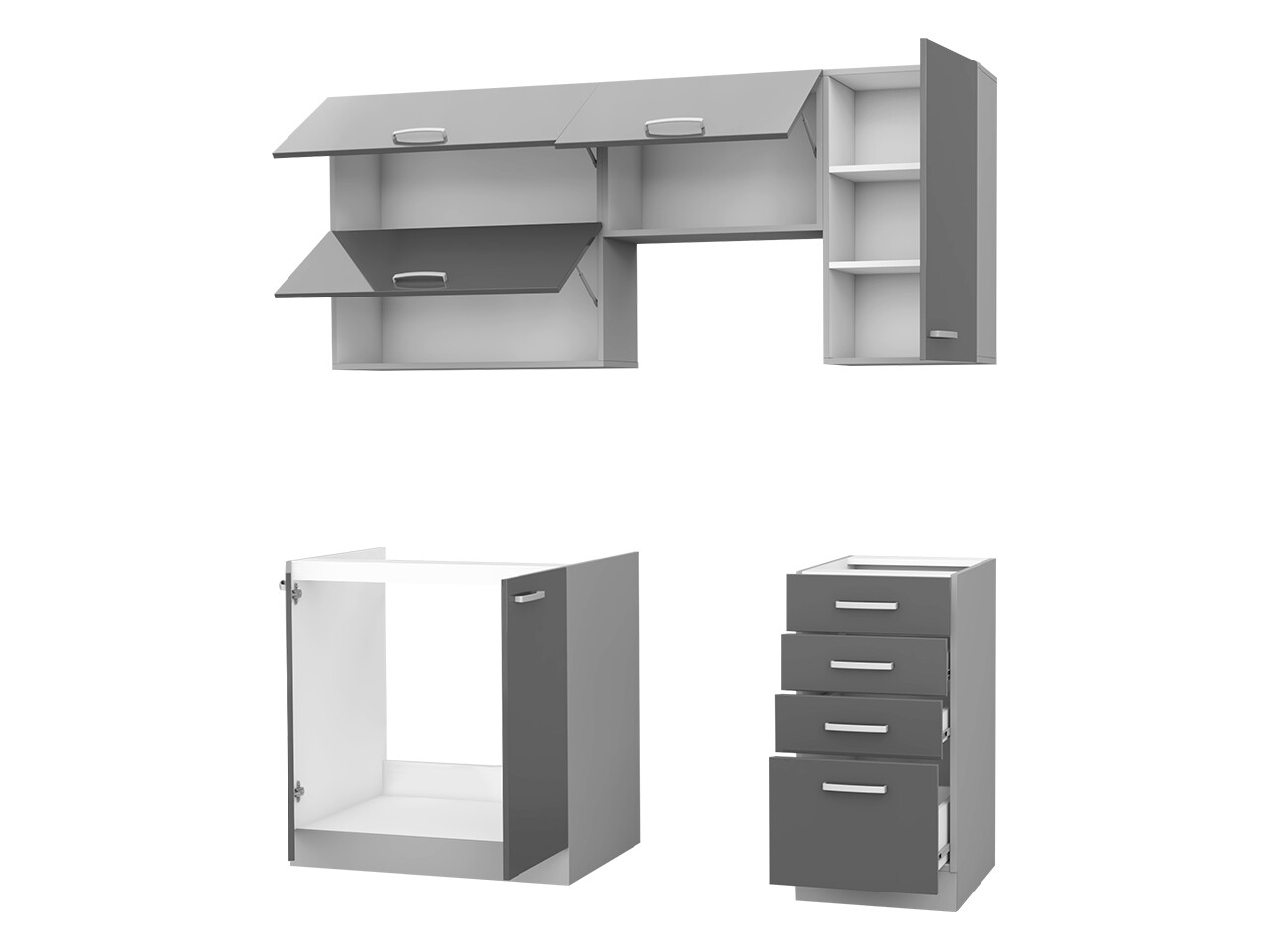 Modular kitchen set Multi Cream 125