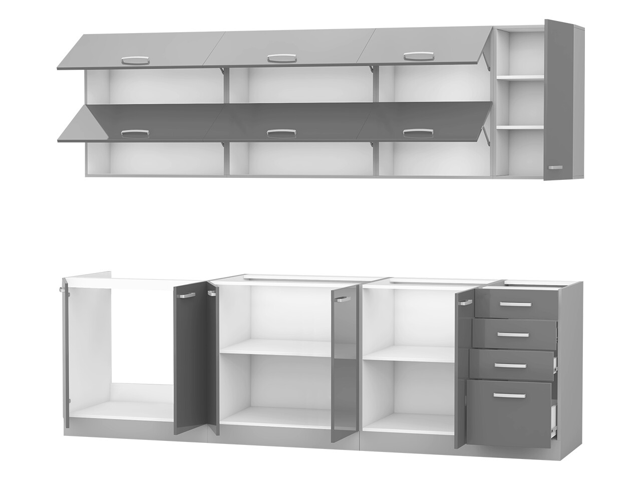 Modular kitchen set Multi Cream 123