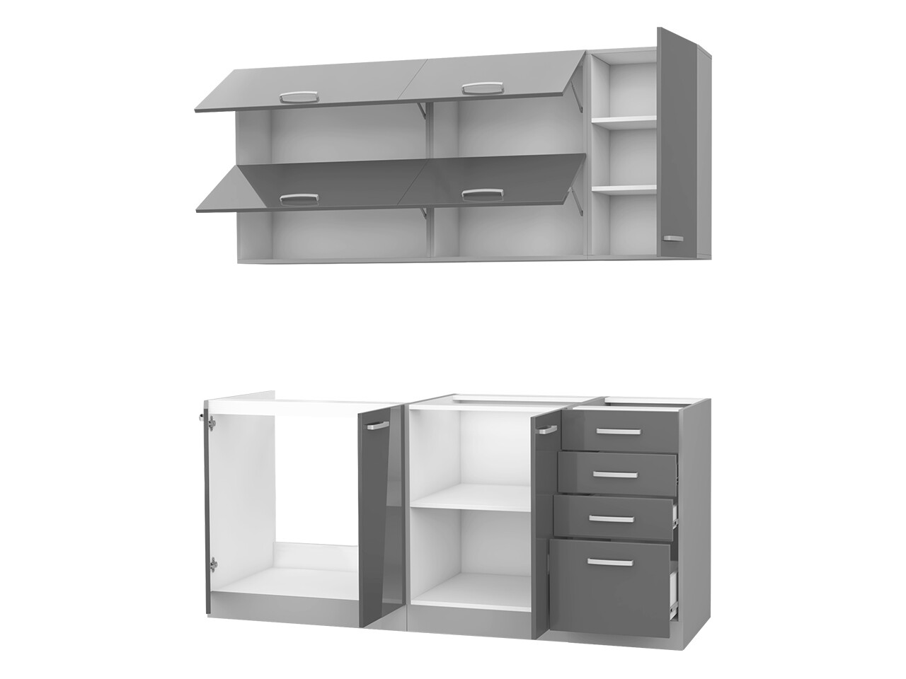 Modular kitchen set Multi White 124