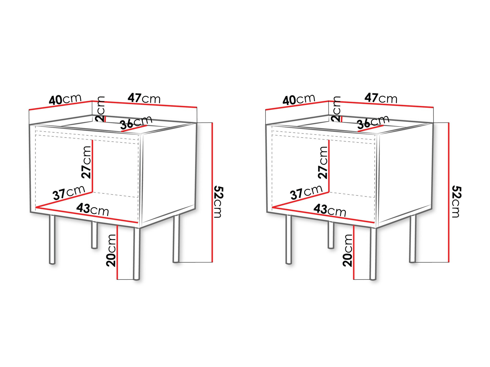 Set of bedside tables Sillen (White)
