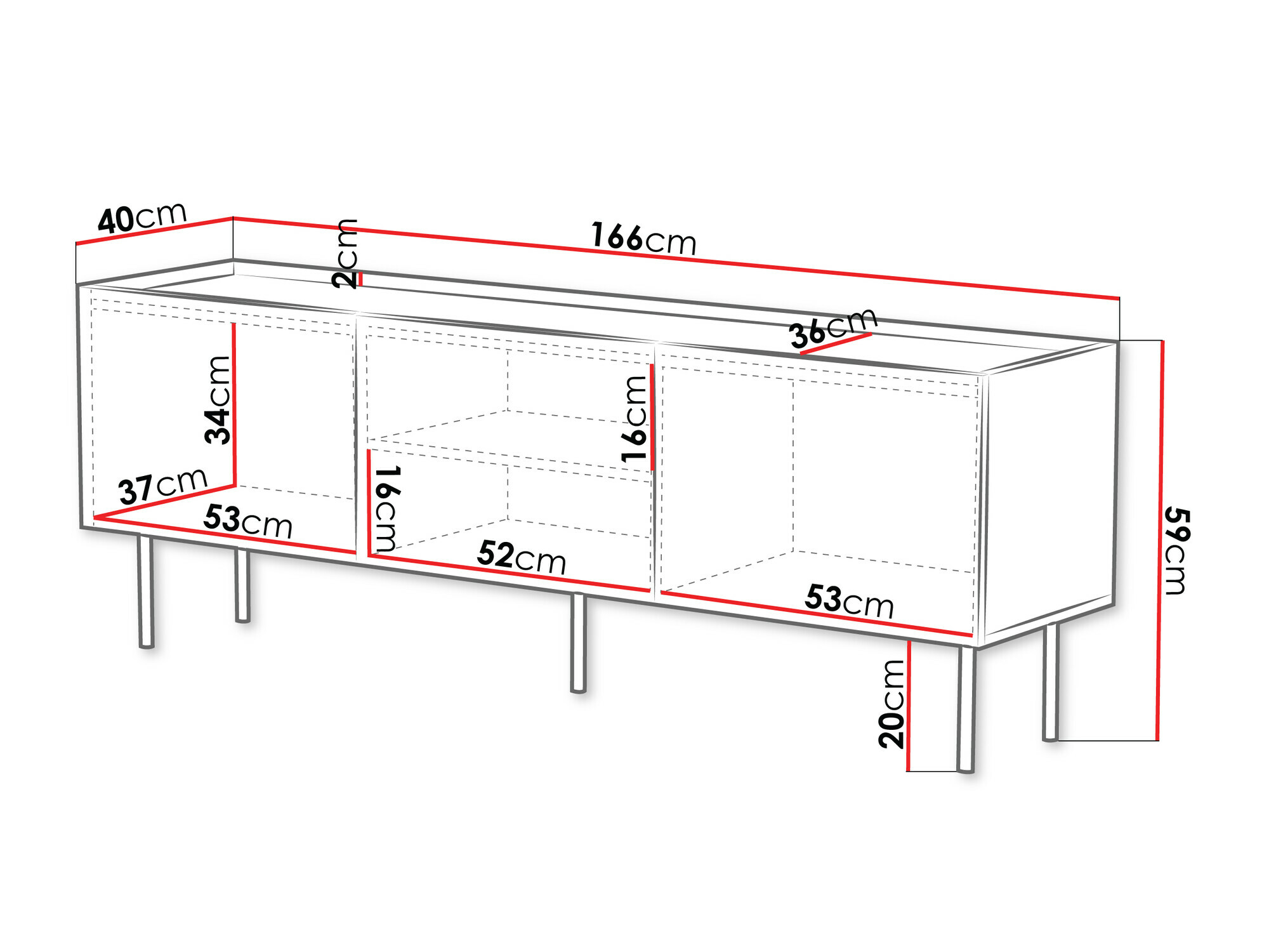TV stand Sillen (Black)