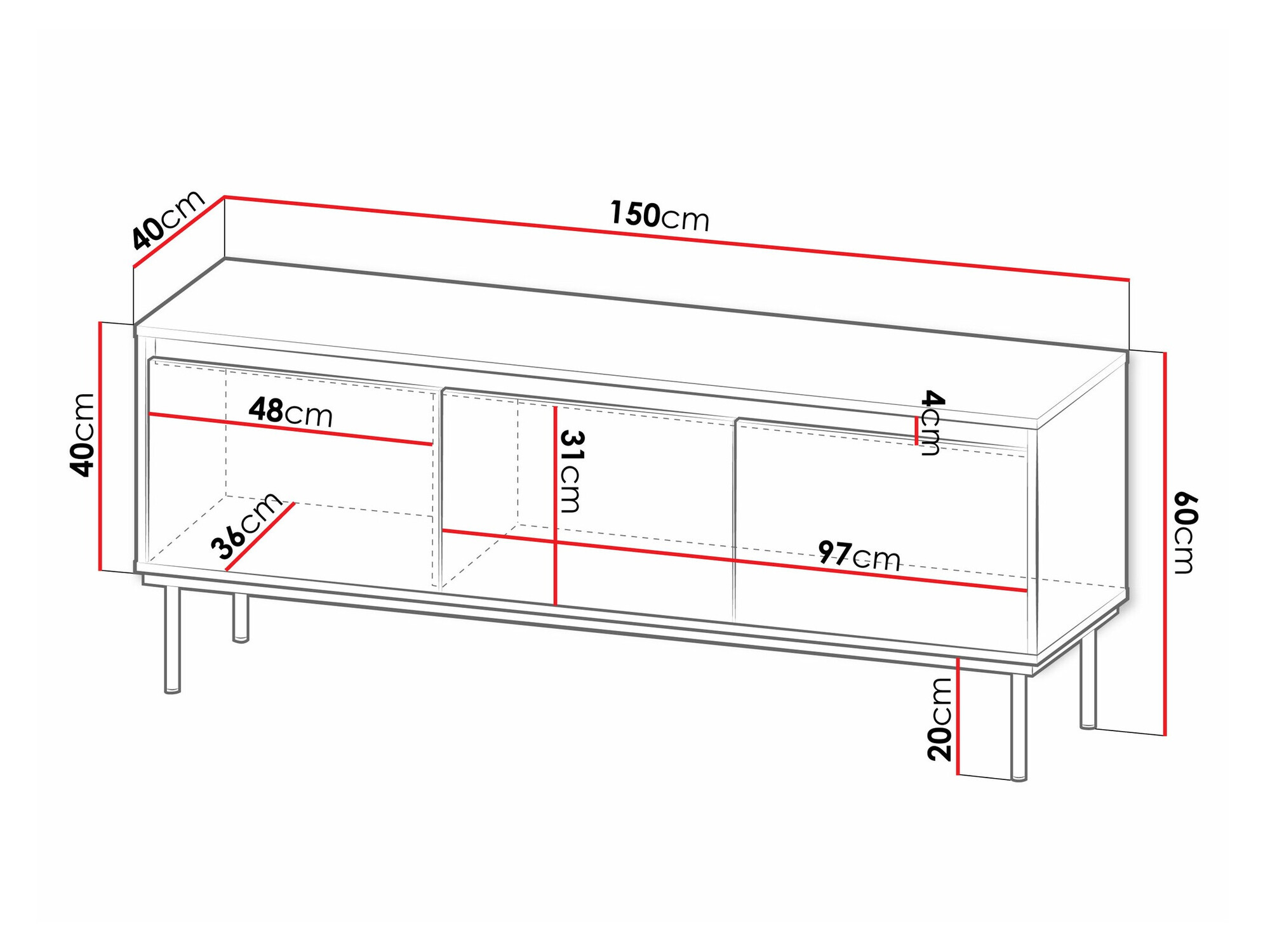 TV stand Comfivo Betula (White)