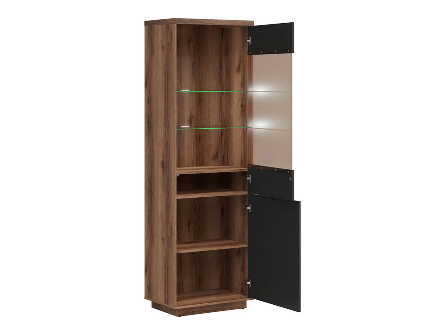 Bookcase Fivale 102 (Dark Delano oak + Matte black)