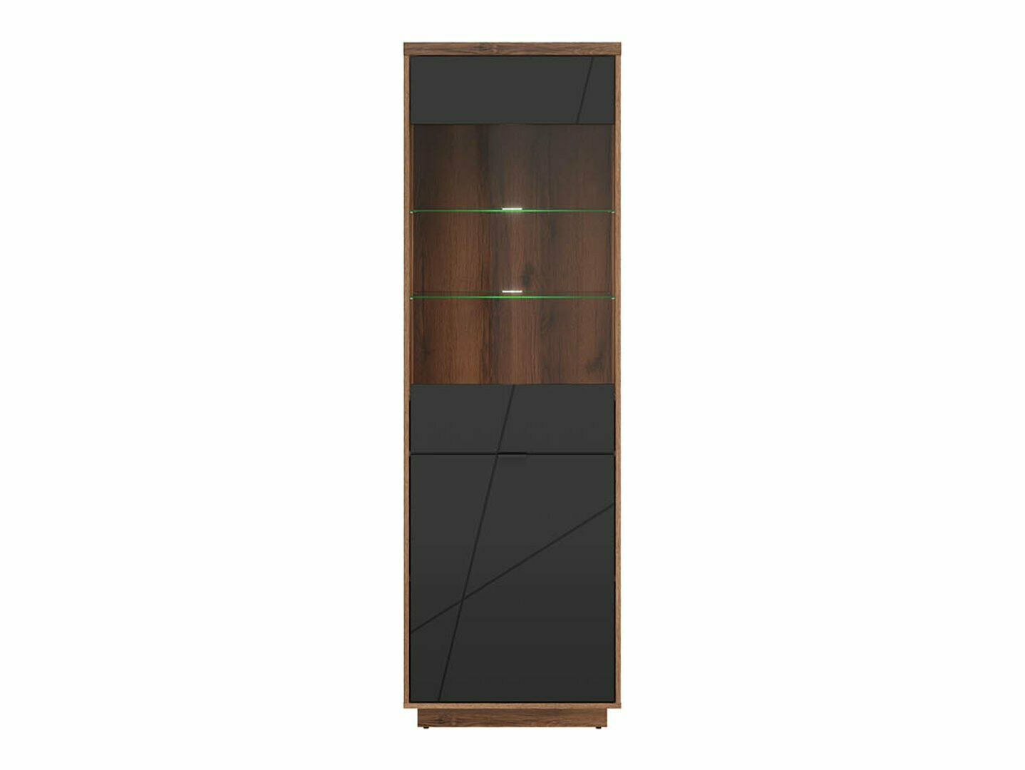 Bookcase Fivale 102 (Dark Delano oak + Matte black)
