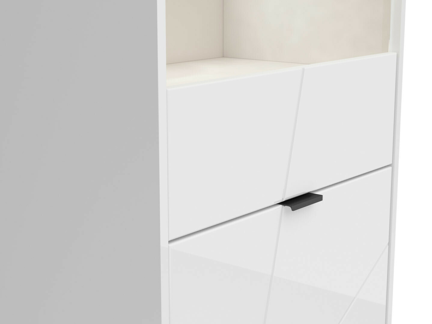 Bookcase Fivale 102 (Glossy white + White)