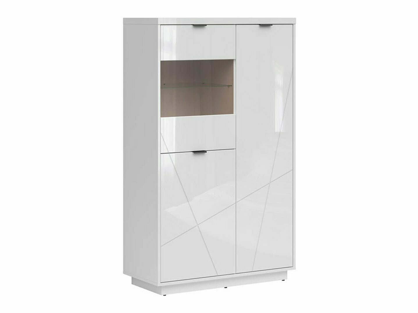 Bookcase Fivale 103 (Glossy white + White)