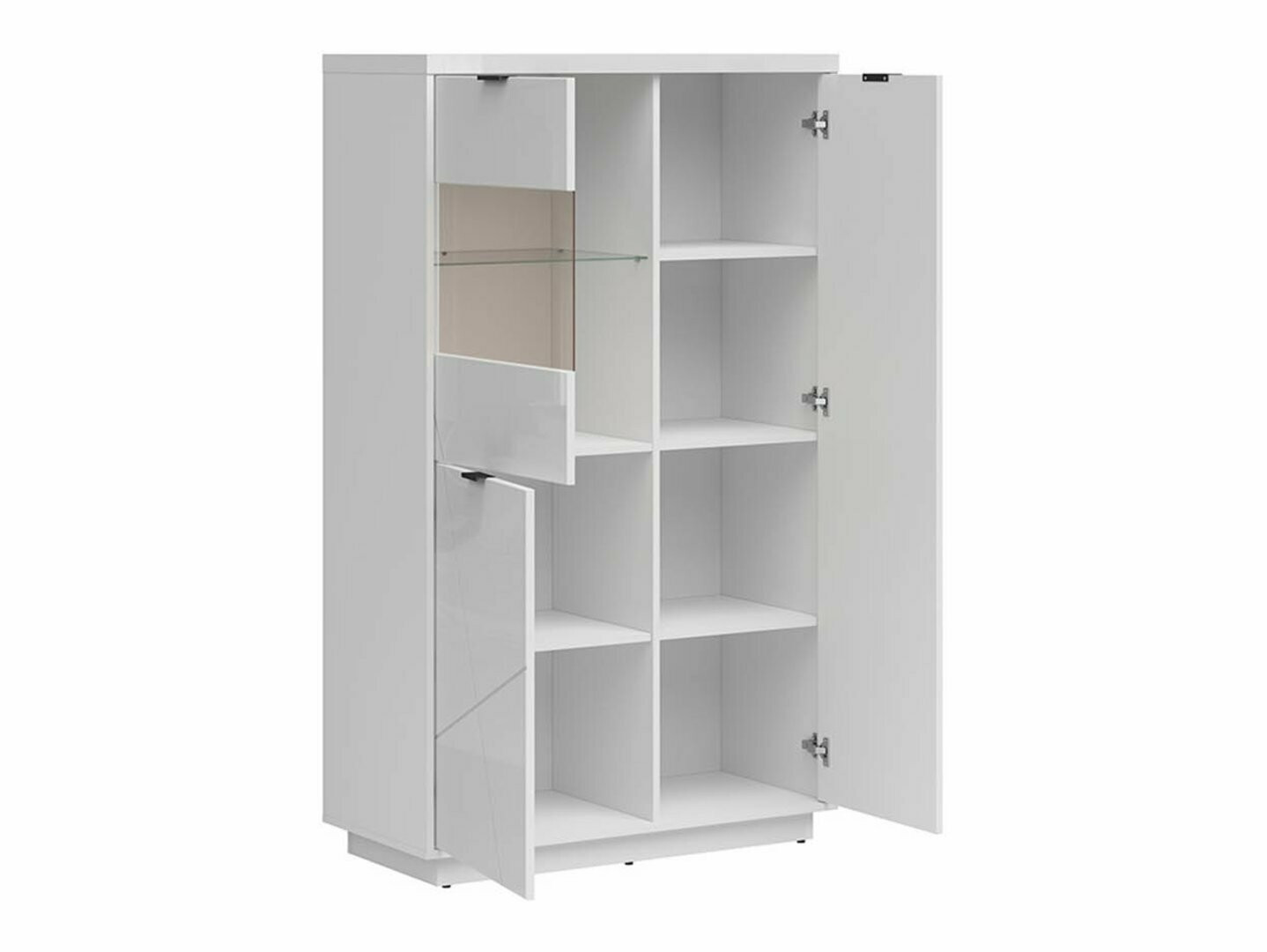 Bookcase Fivale 103 (Glossy white + White)