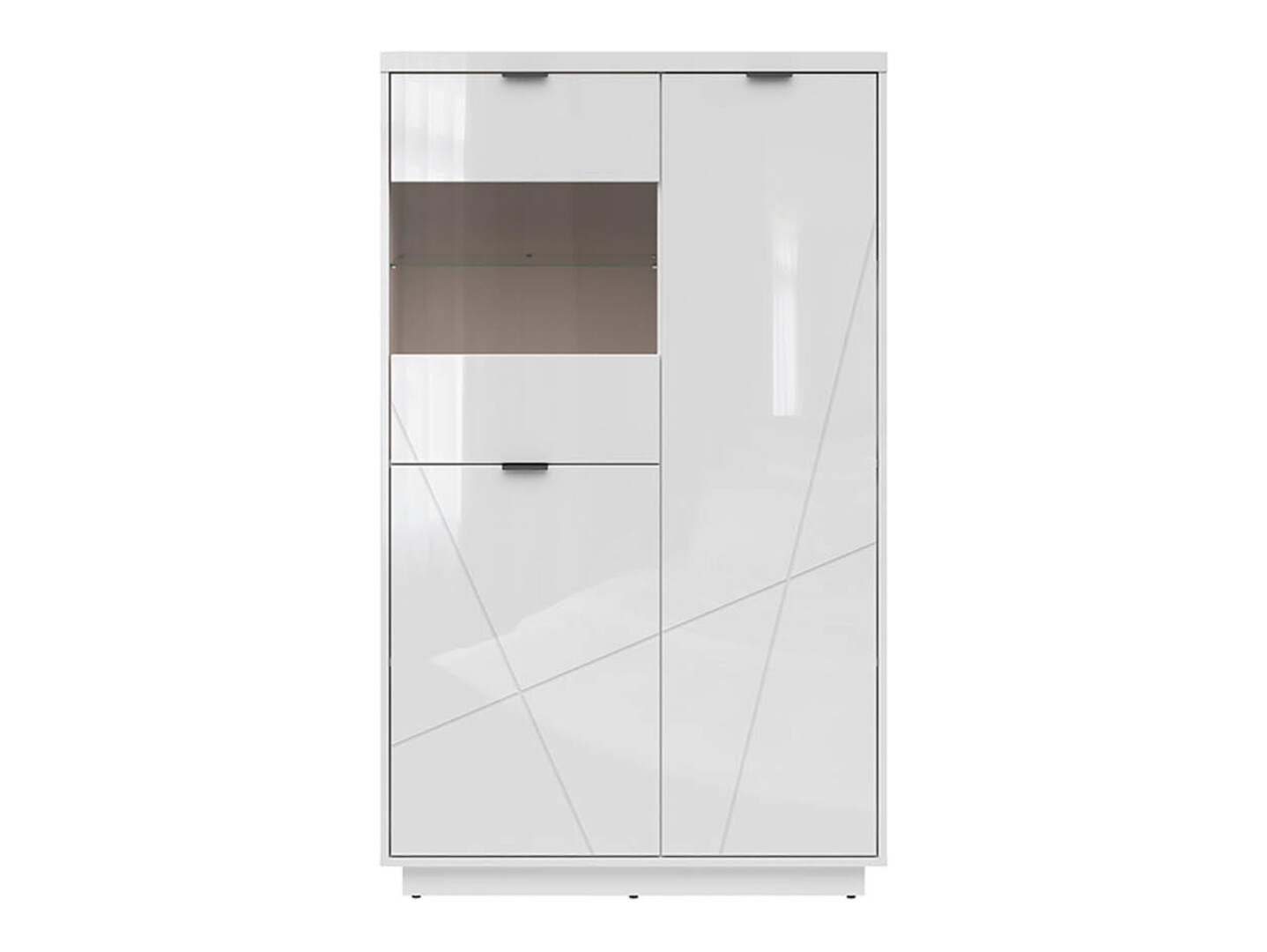 Bookcase Fivale 103 (Glossy white + White)