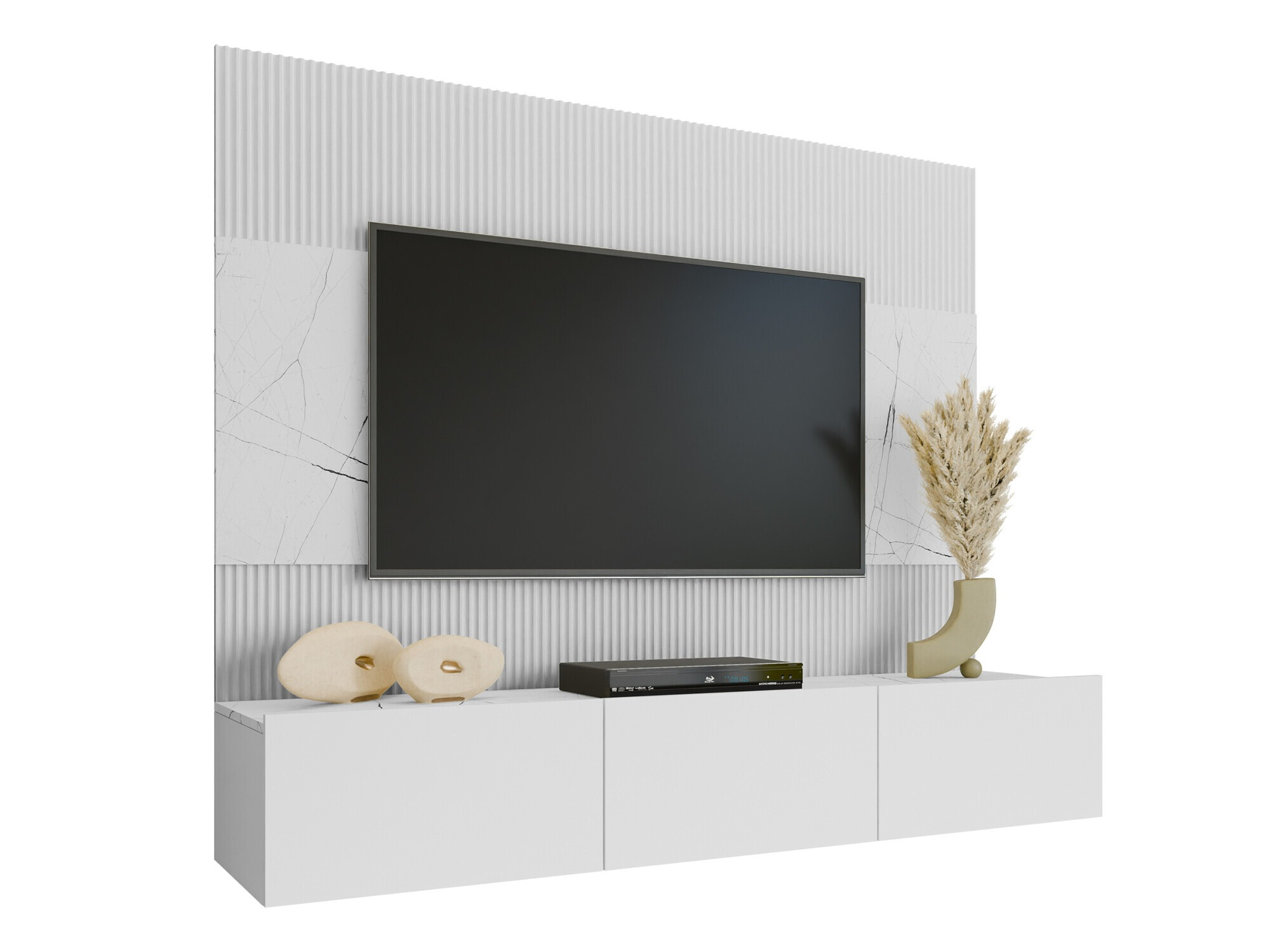 Living room set Comfivo Salix (White + White marble)