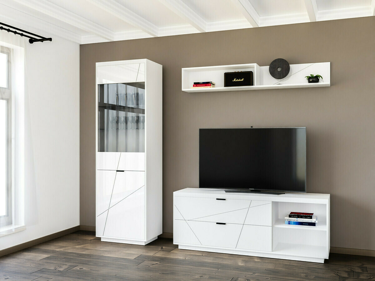 TV stand Fivale 104 (Glossy white + White)