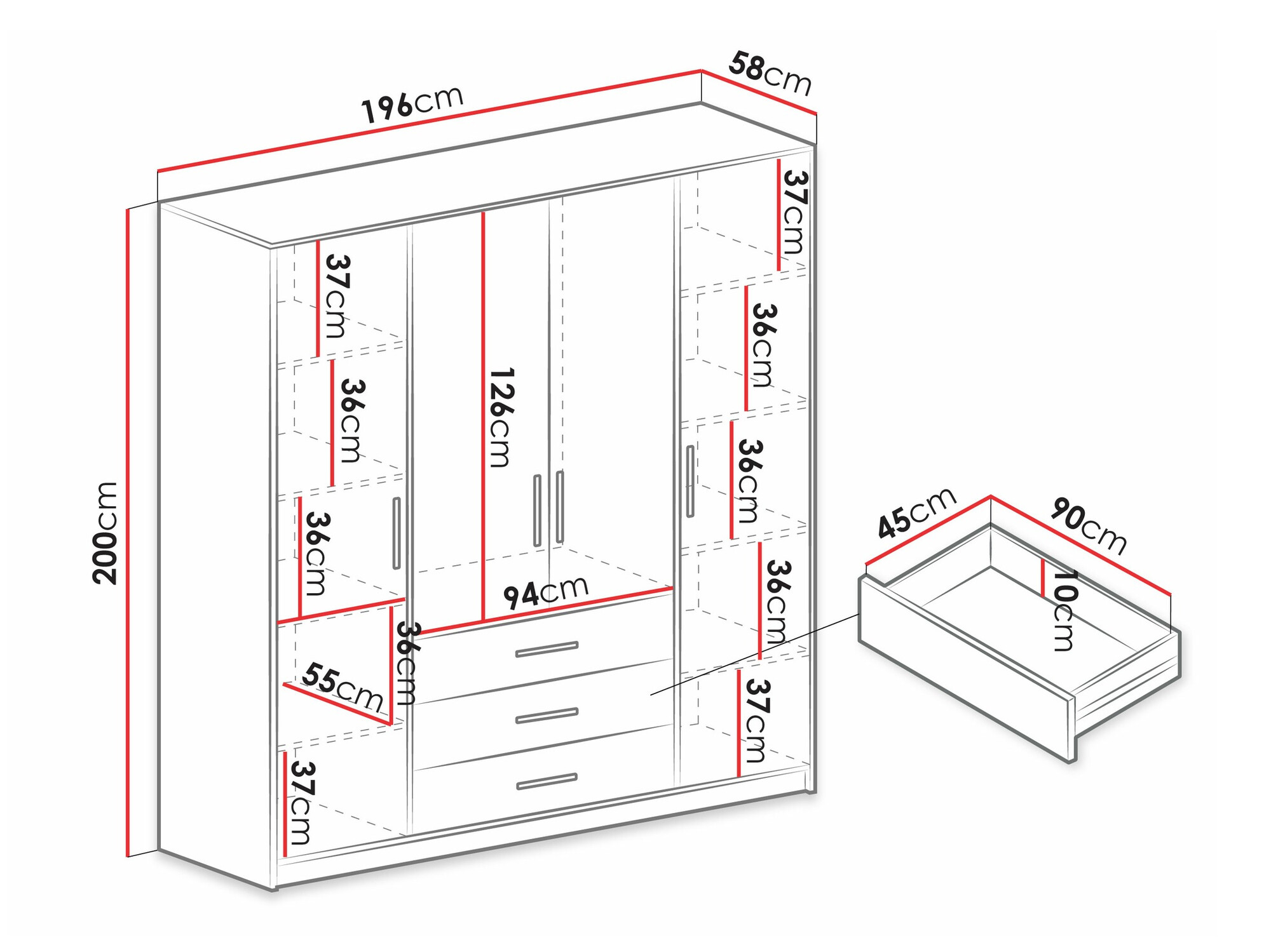 Wardrobe Dortivu (Sonoma oak)