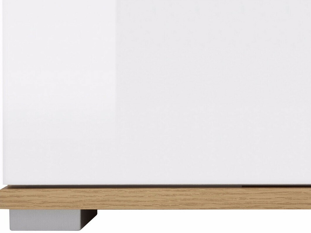 Chest of drawers Tivetra 102 (Wotan Oak + Glossy white)