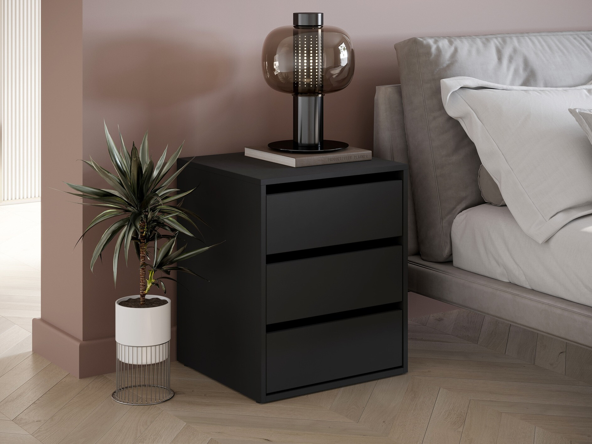 Bedside table Cirdelu 113 (Black)