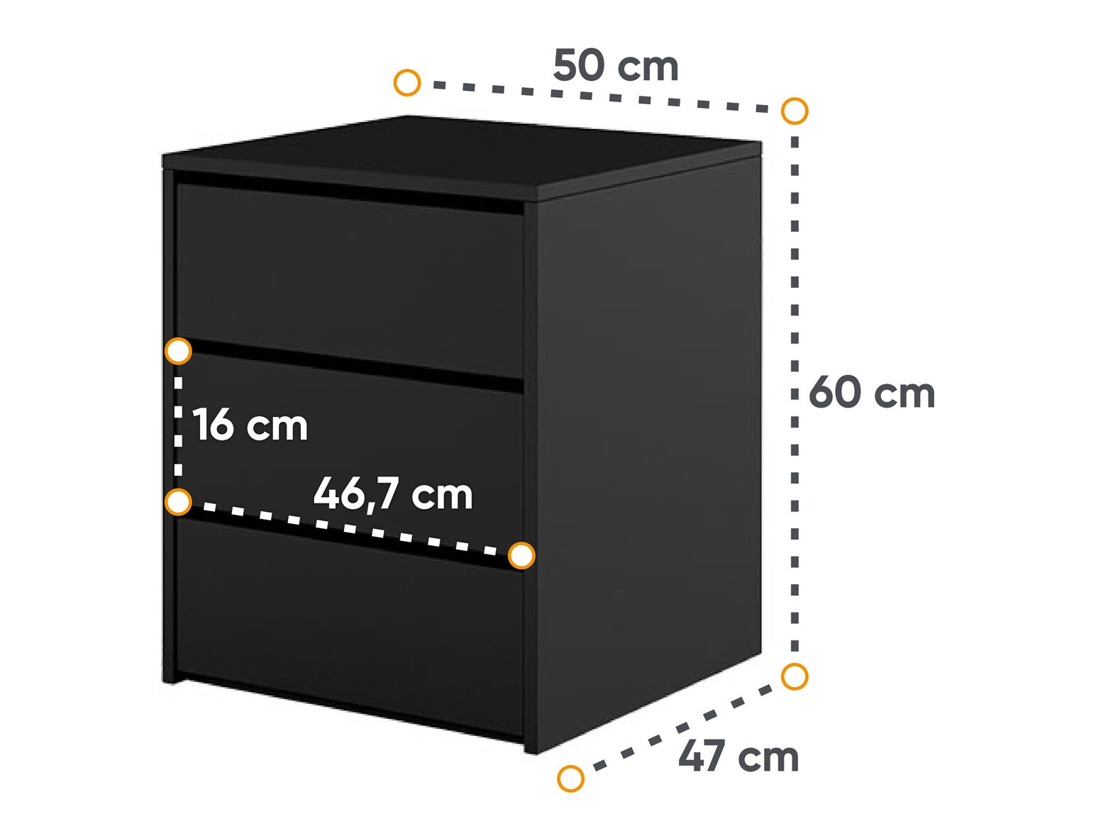 Bedside table Cirdelu 113 (Black)