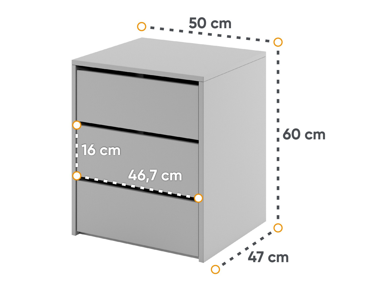 Bedside table Cirdelu 113 (Grey)