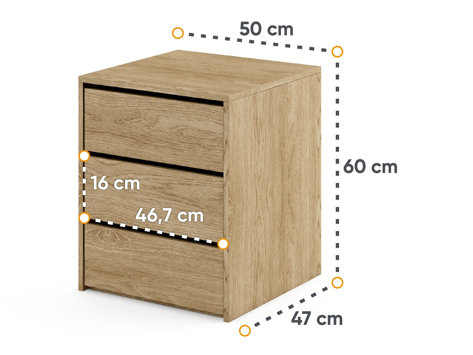 Bedside table Cirdelu 113 (Oak)