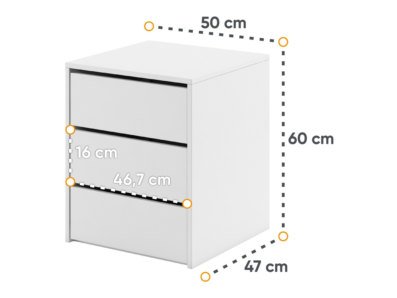 Bedside table Cirdelu 113 (White)