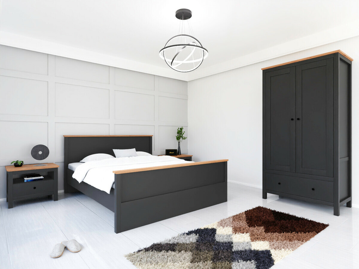 Bedside table Sordoro 100 (Graphite + Artisan oak)