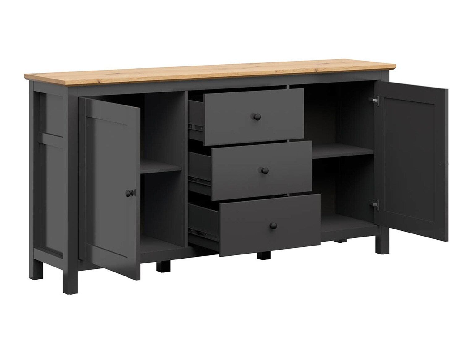 Chest of drawers Sordoro 101 (Graphite + Artisan oak)